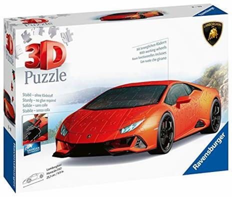 Ravensburger - 3D Puzzle Lamborghini Huracán Evo Rossa, 108 Pezzi, 8+ Anni - 6
