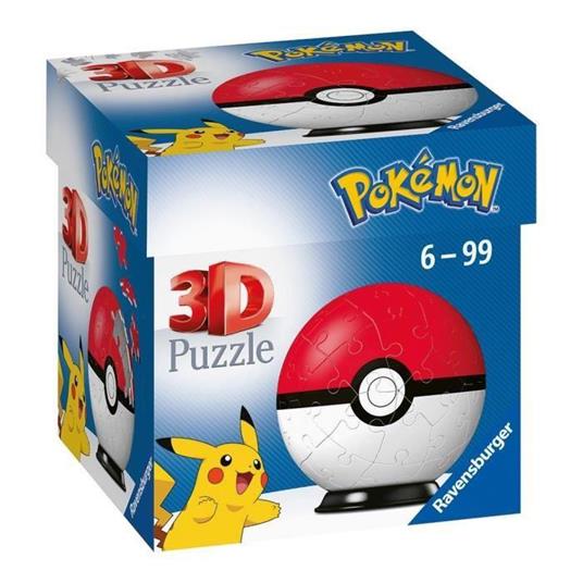 Ravensburger - 3D Puzzle Pokémon Pokéball Classica Rossa, 54 Pezzi, 6+ Anni