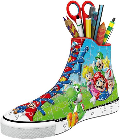 Ravensburger - 3D Puzzle Portapenne Sneaker Super Mario Edition, 108 Pezzi, 8+ Anni - 2