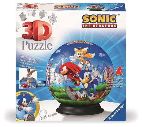 Ravensburger - Puzzle 3D, Puzzle-Ball Sonic the Hedgehog, per Adulti e Bambini 6+ Anni, Idea Regalo, 72 Pezzi