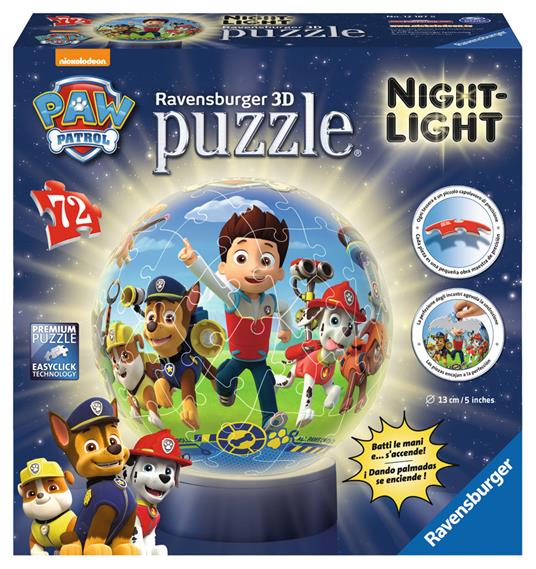 Paw Patrol. Lampada Notturna Puzzle 72 Pezzi 3D - 6