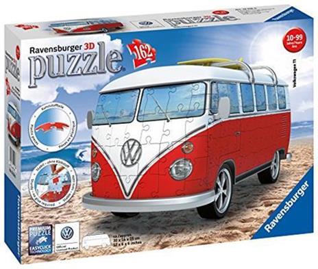 Ravensburger - 3D Puzzle Camper Volkswagen T1, 162 Pezzi, 8+ Anni - 4