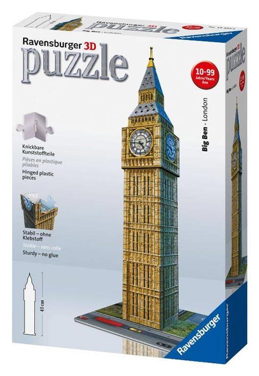 Ravensburger - 3D Puzzle Big Ben, Londra, 216 Pezzi, 8+ Anni - Ravensburger  - Serie Midi - Monumenti - Puzzle 3D - Giocattoli | IBS