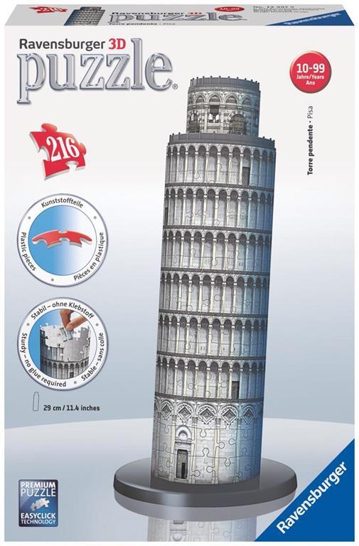 Ravensburger - 3D Puzzle Torre Di Pisa, Italia, 216 Pezzi, 8+ Anni -  Ravensburger - Serie Midi - Monumenti - Puzzle 3D - Giocattoli | IBS