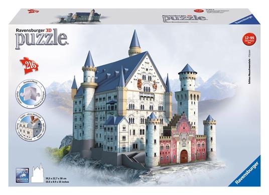 Castello di Neuschwanstein. Puzzle 3D 216 Pezzi - Ravensburger -  Ravensburger 3D puzzle - Puzzle 3D - Giocattoli | IBS