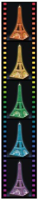 Ravensburger - 3D Puzzle Tour Eiffel Night Edition con Luce, Parigi, 216 Pezzi, 10+ Anni - 8