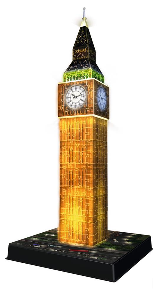 Ravensburger - 3D Puzzle Big Ben Night Edition con Luce, Londra, 216 Pezzi, 8+ Anni - 4
