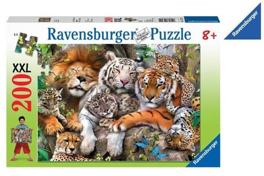 Ravensburger - Puzzle Grandi felini, 200 Pezzi XXL, Età Raccomandata 8+ Anni