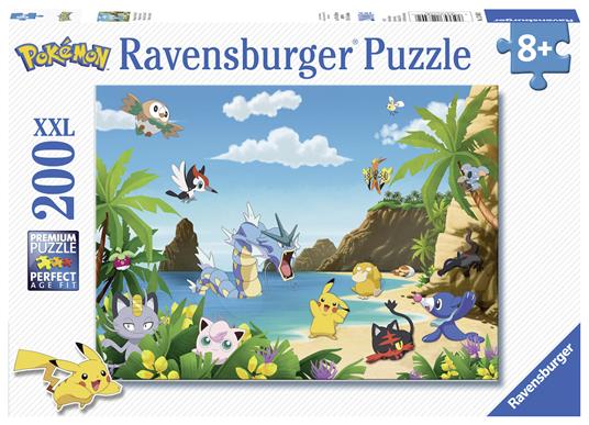 Ravensburger - Puzzle Pokémon, 200 Pezzi XXL, Età Raccomandata 8+ Anni