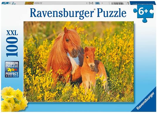 Ravensburger - Puzzle Pony Shetland, 100 Pezzi XXL, Età Raccomandata 6+ Anni