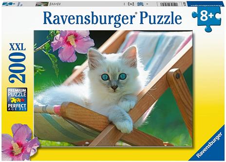 Ravensburger - Puzzle Micio Bianco, 200 Pezzi XXL, Età Raccomandata 8+ Anni