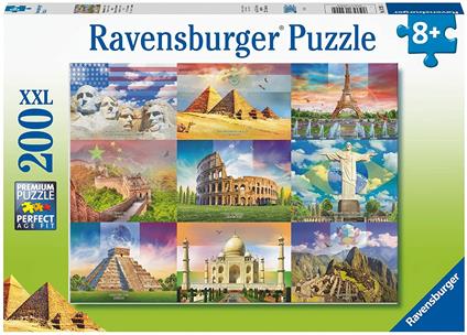 Ravensburger - Puzzle Monumenti del mondo, 200 Pezzi XXL, Età Raccomandata 8+ Anni