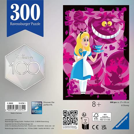 Ravensburger - Puzzle Disney Alicia, 300 Pezzi, 8+, Limited edition Disney 100 - 3