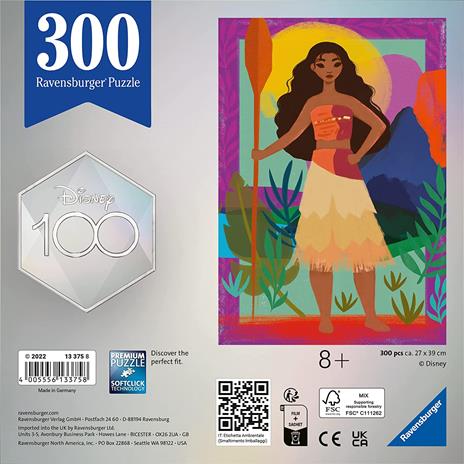 Ravensburger - Puzzle Disney Oceanía, 300 Pezzi, 8+, Limited edition Disney 100 - 3