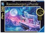 Sonderserie 500 Teile. Wolf im Nordlicht. Ravensburger 00.014.952 puzzle Puzzle con tessere 500 pezzo(i)