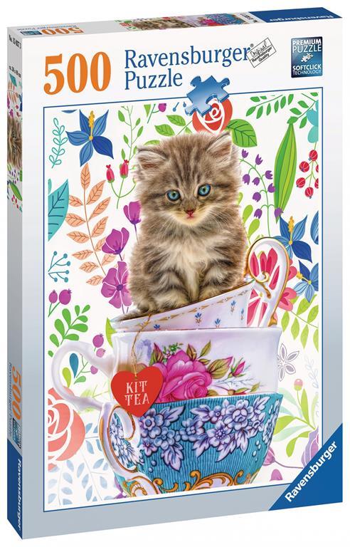 Ravensburger - Puzzle Gattino in Tazza, 500 Pezzi, Puzzle Adulti