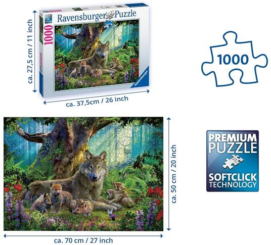 Puzzle Ravensburger. Lupi nella foresta 1000 pezzi - 4
