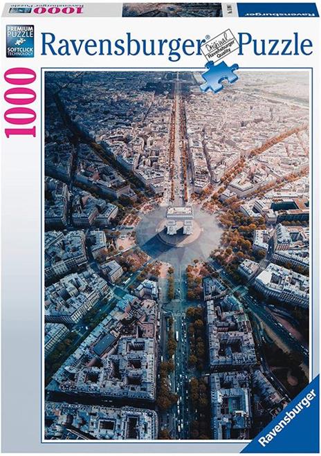 Ravensburger - Puzzle Parigi dall'alto, 1000 Pezzi, Puzzle Adulti