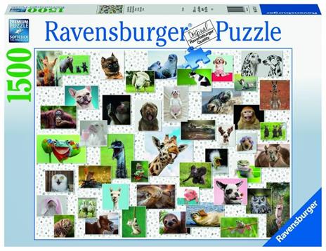 Ravensburger - Puzzle Collage di animali divertenti, 1500 Pezzi, Puzzle Adulti