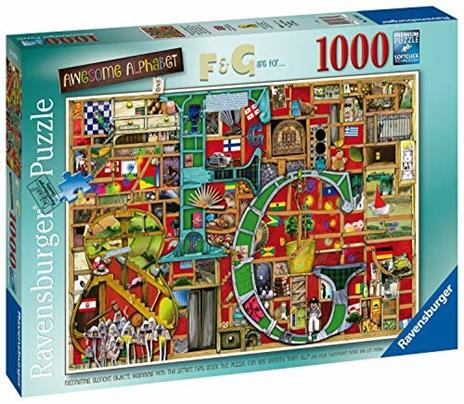 Ravensburger - Puzzle Awesome Alphabet F & G, Collezione Colin Thompson, 1000 Pezzi, Puzzle Adulti - 2