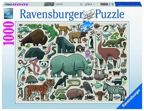 Ravensburger - Puzzle Animali selvaggi, 1000 Pezzi, Puzzle Adulti