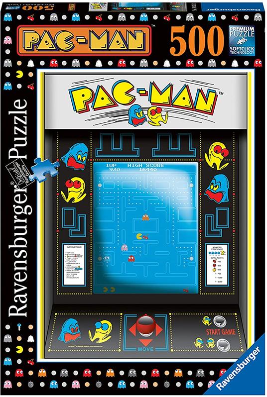 Ravensburger - Puzzle Pac-man, 500 Pezzi, Puzzle Adulti