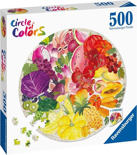 Ravensburger - Puzzle Circolare Frutta e verdura, Collezione Circle of Colors 500 Pezzi, Puzzle Adulti - 2