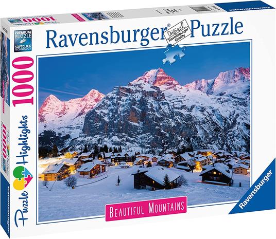 Ravensburger - Puzzle Oberland Bernese, Svizzera, Collezione Beautiful  Mountains, 1000 Pezzi, Puzzle Adulti - Ravensburger - Beautiful Mountains -  Puzzle da 300 a 1000 pezzi - Giocattoli | IBS