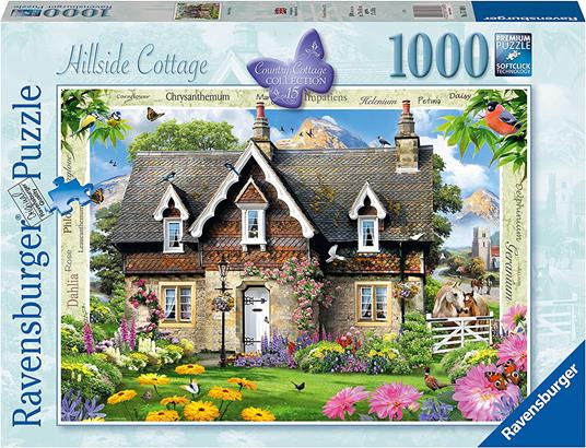 Ravensburger - Puzzle Hillside Country Cottage, 1000 Pezzi, Puzzle Adulti