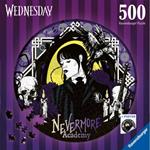 Ravensburger - Puzzle Rotondo Mercoledì Addams, Round Puzzle 500 Pezzi, Puzzle Adulti