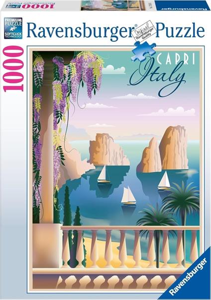 Ravensburger - Puzzle Cartolina da Capri, Italia, 1000 Pezzi, Puzzle Adulti