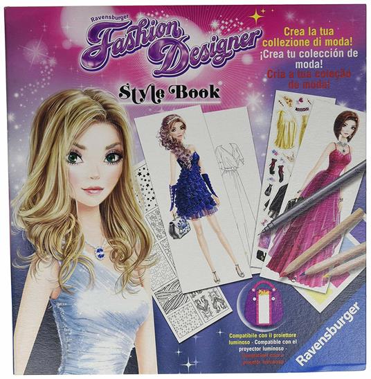 Ravensburger - Fashion Designer Style Book, Abiti da Sera, Gioco Creativo per Disegnare, Bambini 6+ Anni