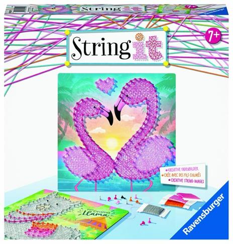 Ravensburger - String it Midi Lama e Fenicottero, Gioco Creativo per Bambine e Bambini, Età Raccomandata 7+