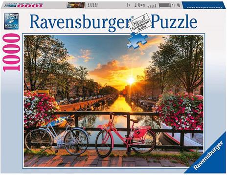 Ravensburger - Puzzle Biciclette ad Amsterdam, 1000 Pezzi, Puzzle Adulti