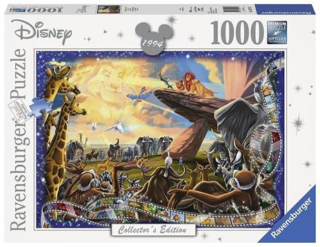 Ravensburger - Puzzle Disney Classic Il Re Leone, Collezione Disney Collector's Edition, 1000 Pezzi, Puzzle Adulti - 50