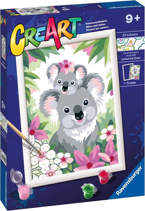 Ravensburger - CreArt Serie D: Sweet Koala, Kit per Dipingere con i Numeri, - 2