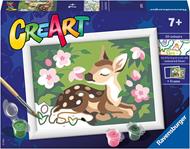 Ravensburger - CreArt Serie E: Cerbiatto fra i Fiori, Kit per Dipingere con i Numeri,