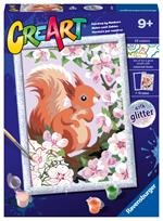 Ravensburger - CreArt Serie D: Scoiattolo glitter, Kit per Dipingere con i Numeri,