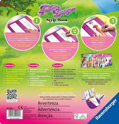 Ravensburger - Fashion Designer Style Book, Fantasy, Gioco Creativo per Disegnare, Bambini 6+ Anni - 4