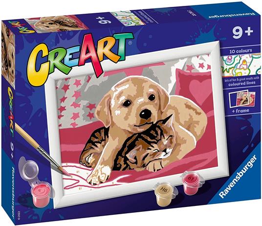 Ravensburger - CreArt Serie E: Fenicottero, Kit per Dipingere con i Numeri,  Contiene una Tavola Prestampata, Pennello - Ravensburger - Creart - Pittura  - Giocattoli