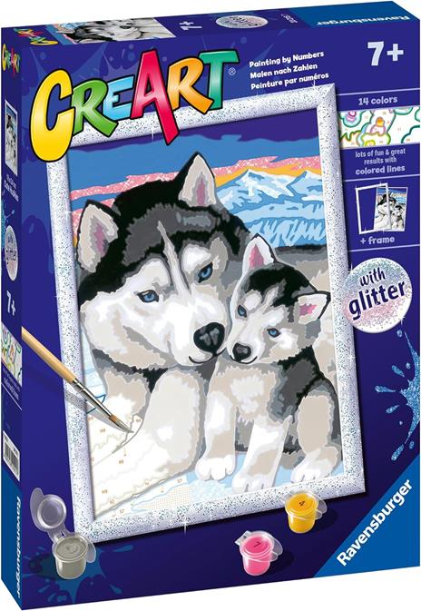 Ravensburger - CreArt Serie D: Husky, Kit per Dipingere con i Numeri, - 2