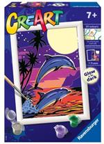 Ravensburger - CreArt Serie E: Delfini al chiaro di luna, Kit per Dipingere con i Numeri,