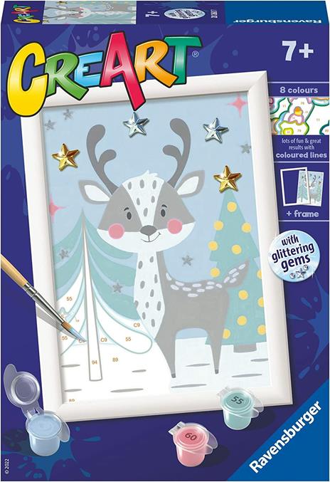 Ravensburger - CreArt Serie E: Cervo Stellato, Kit per Dipingere con i Numeri,