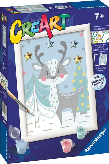 Ravensburger - CreArt Serie E: Cervo Stellato, Kit per Dipingere con i Numeri, - 2