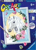 Ravensburger - CreArt Serie D: Ritratto di unicorno, Kit per Dipingere con i Numeri,