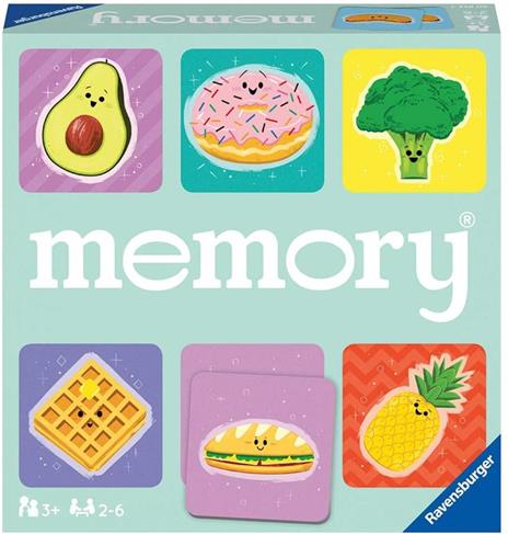 Ravensburger - Memory Versione Funny Food, 48 Tessere, Gioco Da Tavolo, 3+ Anni - 2