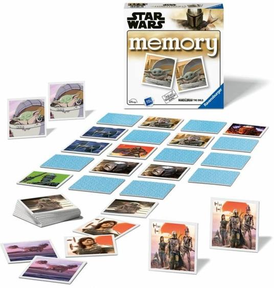 Ravensburger - Memory® Versione Star Wars Mandalorian, 64 Tessere, Gioco Da Tavolo, 3+ Anni - 2