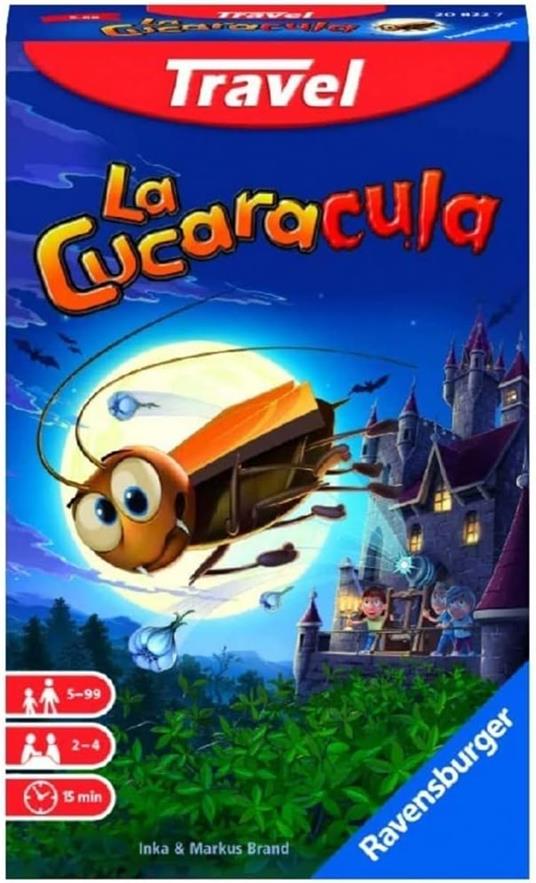 Ravensburger - La Cucaracula versione Travel Game, Gioco da Tavolo Tascabile, 2-4 Giocatori, 5+ Anni