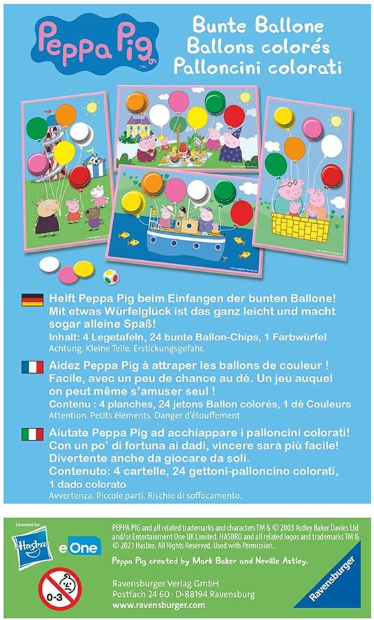 Ravensburger - Peppa Pig Dice Game, Gioco di Dadi con i Personaggi di Peppa Pig, 3+ Anni - 4