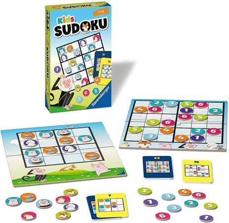 Ravensburger - KIDS Sudoku, Gioco Travel Tascabile, 2-4 Giocatori, 5+ Anni - 2